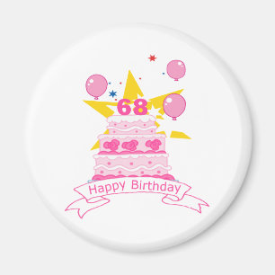 68 Year Old Birthday Cake Magnet