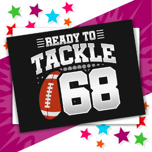 68 Year Old Tackle Football Party 68th Birthday Postcard