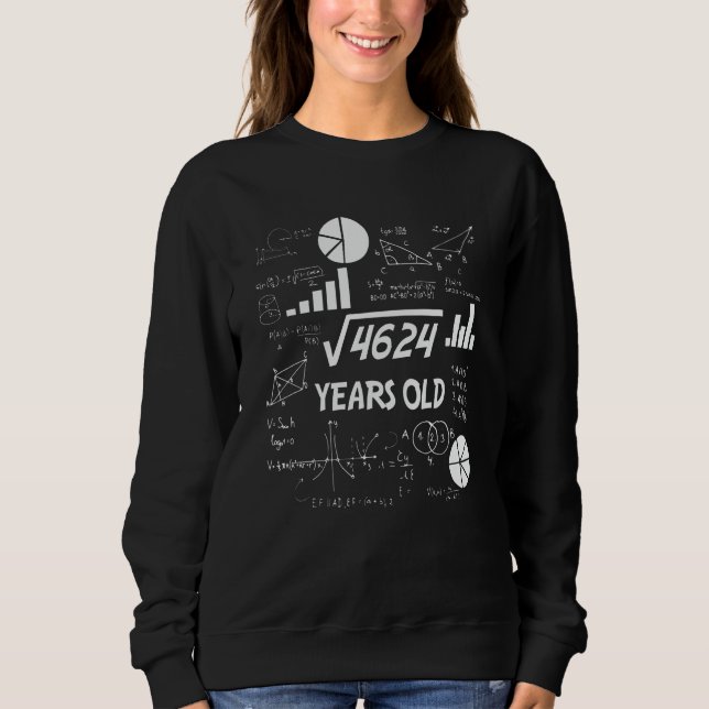 68 Years Old Bday Math Teacher 68th Birthday Gift Sweatshirt (Front)