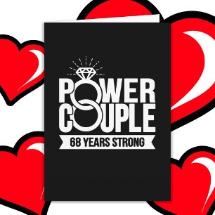 68 Years Strong Power Couple Cute 68th Anniversary Card