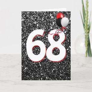 68e anniversaire Ballons sur carte Parties scintil