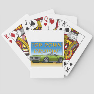 68Firebird_green_convt Playing Cards