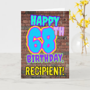 68th Birthday - Fun, Urban Graffiti Inspired Look Card