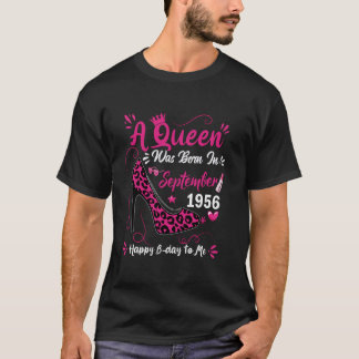 68th Birthday High Heel A Queen Was Born In Septem T-Shirt