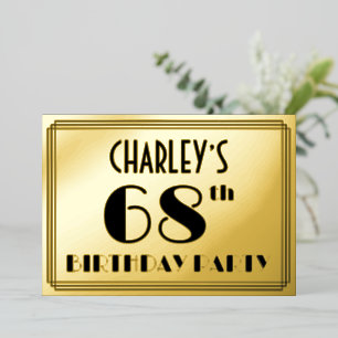 68th Birthday Party — Art Deco Look “68” + Name