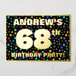 68th Birthday Party — Fun, Colourful Stars Pattern
