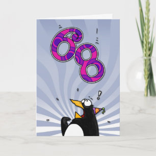 68th Birthday - Penguin Surprise Card