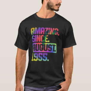 68th Birthday Tie Dye Amazing Since August 1955 68 T-Shirt
