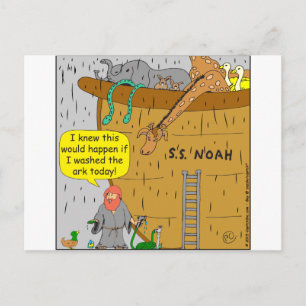 692 Noah washs ark cartoon Postcard