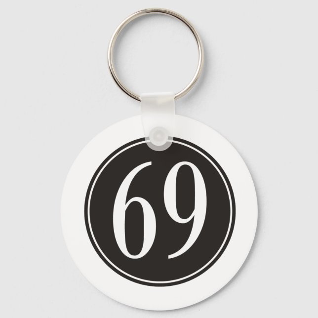 #69 Black Circle Keychain (Front)