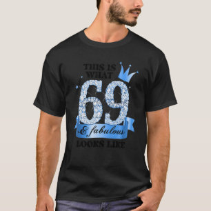 69 & Fabulous I Blue White Party Group Candid Phot T-Shirt