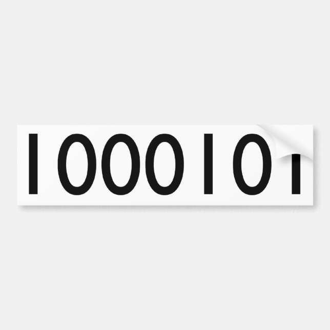 69 in Binary Bumper Sticker (Front)