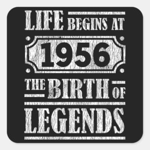 69 Year Old 1956 Birth Of Legend 69th Birthday Square Sticker
