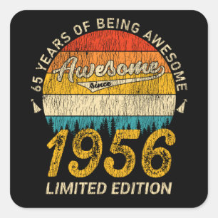 69 Year Old 1956 Retro Awesome 69th Birthday Gift Square Sticker