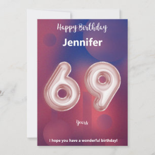 69 year old Happy Birthday card