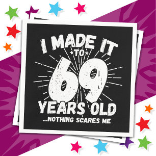 69 Year Old Sarcastic Meme Funny 69th Birthday Napkin