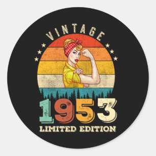 69 Year Old Women Bday 1953 Vintage 69th Birthday Classic Round Sticker