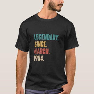 69 Years Old Vintage 1954 Birthday March 69Th Deco T-Shirt