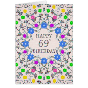 69e anniversaire Fleurs Abstraites 