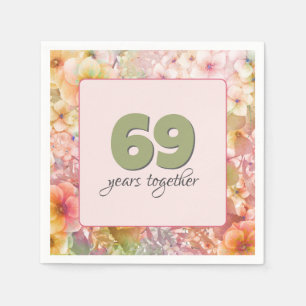 69th Anniversary Cosmos Floral Garden  Napkin
