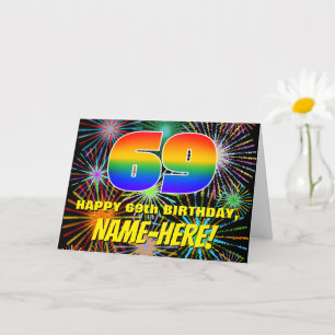 69th Birthday: Fun, Colourful Celebratory Firework Card