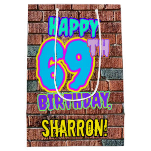 69th Birthday: Fun, Urban Graffiti Inspired Look Medium Gift Bag