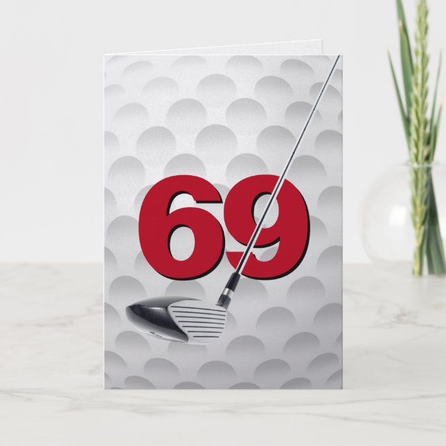 69th Birthday Golf Ball Design Card (Front)