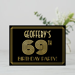 69th Birthday Party — Art Deco Style “69” + Name