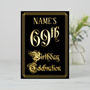 69th Birthday Party — Fancy Script & Custom Name