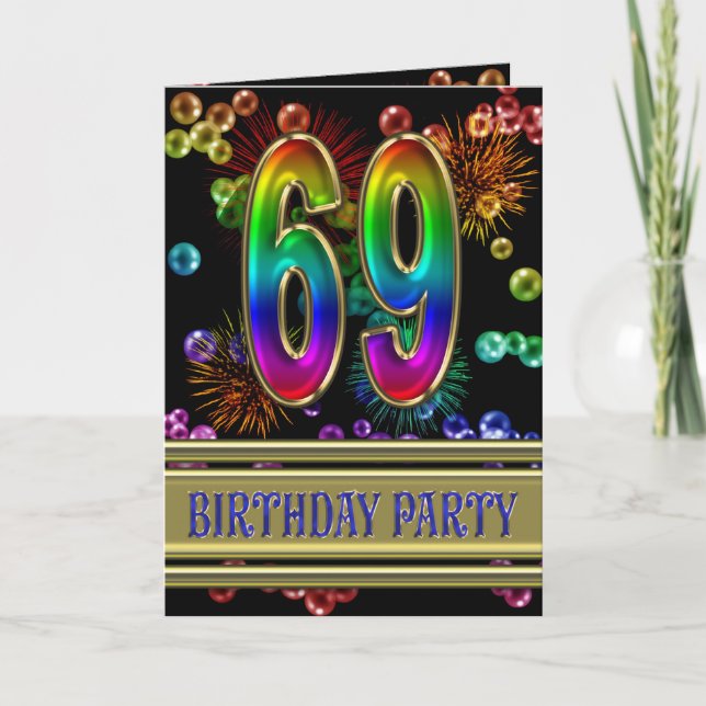 69th Birthday party Invitation (Front)
