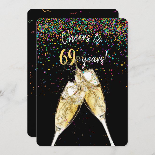 69th wedding anniversary party invitation (Front/Back)