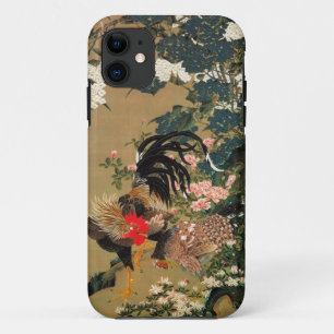 6. 紫陽花双鶏図, 若冲 Hydrangea and Rooste iPhone 11 Case