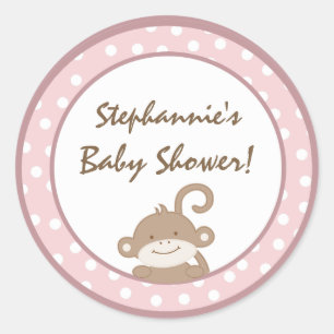 6 - 3" Favoriser Stickers Safari Jungle Singe rose