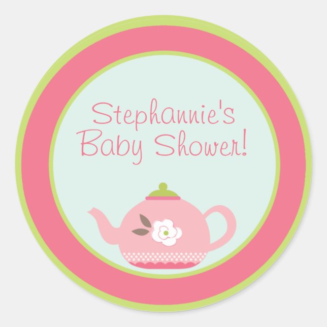 6 - 3" Favoriser Stickers Tea Party Pink Pastel (Devant)