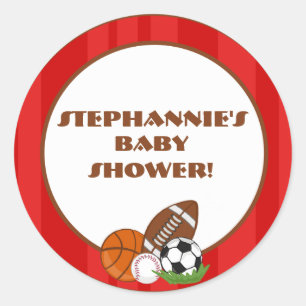 6 - 3" Favour Stickers All-Star Red