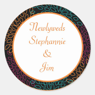 6 - 3" Favour Stickers Autumn Floral Burst