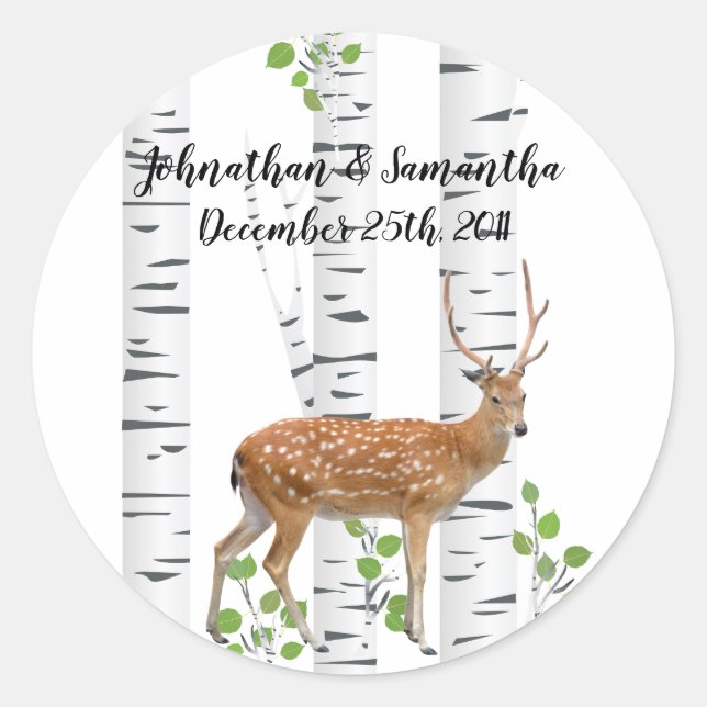 6 - 3"  Favour Stickers Deer Doe Woodland Buck Lab (Front)
