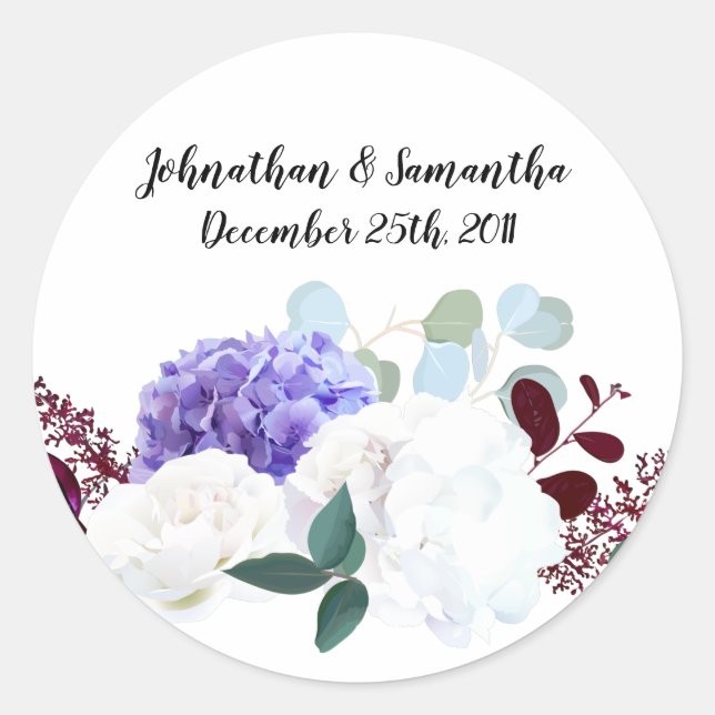 6 - 3"  Favour Stickers Lavender Hibiscus on Whit (Front)