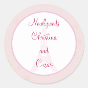 6 - 3" Favour Stickers Lovers in Paris