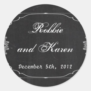 6 - 3" Favour Stickers Modern Chalkboard Vintage