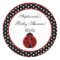 6 - 3"  Favour Stickers Red Ladybug