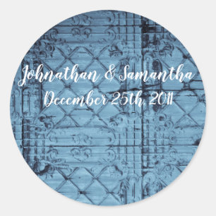 6 - 3" Favour Stickers Rustic Tin Panel Ceiling C