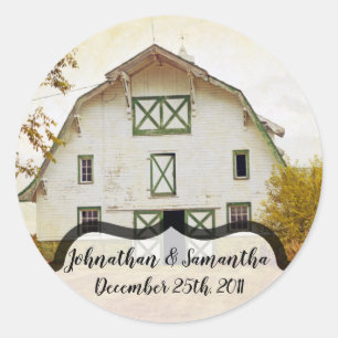 6 - 3" Favour Stickers Sunset Barn Country Rustic