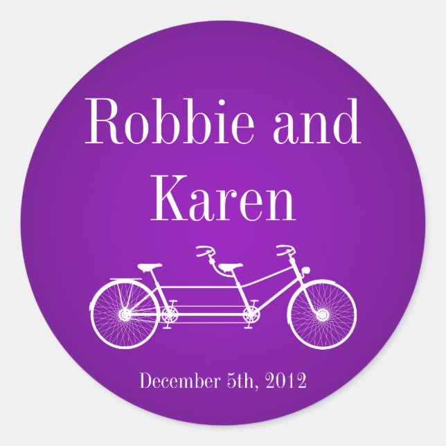 6 - 3" Favour Stickers Whimsical Purple Double Bik (Front)
