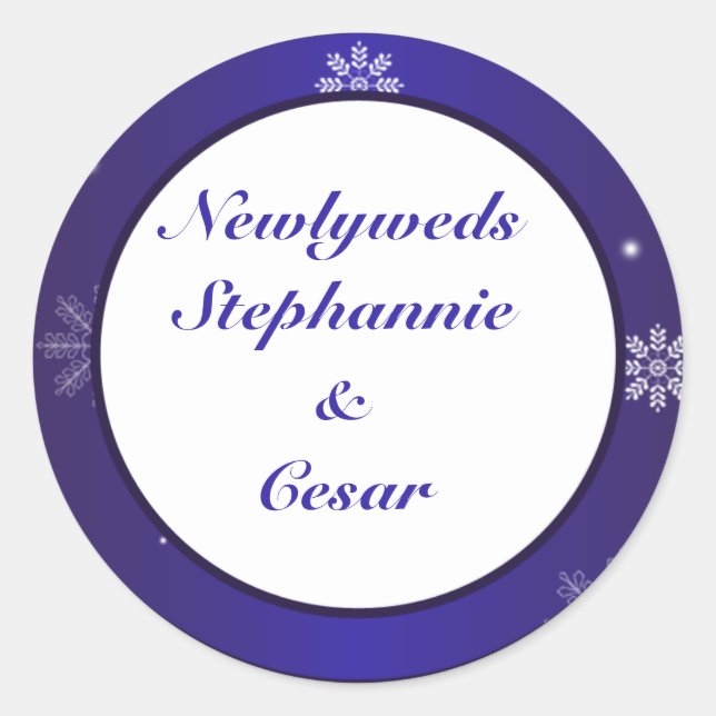 6 - 3" Favour Stickers White Snow Flakes (Front)