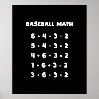 6 4 3 2 Baseball Math - Cute Playing Softball Game Poster