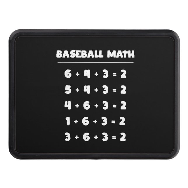 6 4 3 2 Baseball Math Cute Playing Softball Game Trailer Hitch Cover (Front)