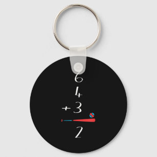 6 4 3 2 Double Play Baseball Keychain