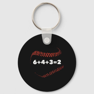 6+4+3=2 Double Play Baseball Player Gift Baseball  Keychain
