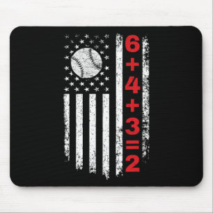 6+4+3=2 Double Play Sell Math Player American Flag Mouse Pad